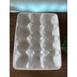 Farval Porcelain Egg Crate White Holder Server Refrigerator Stores 12